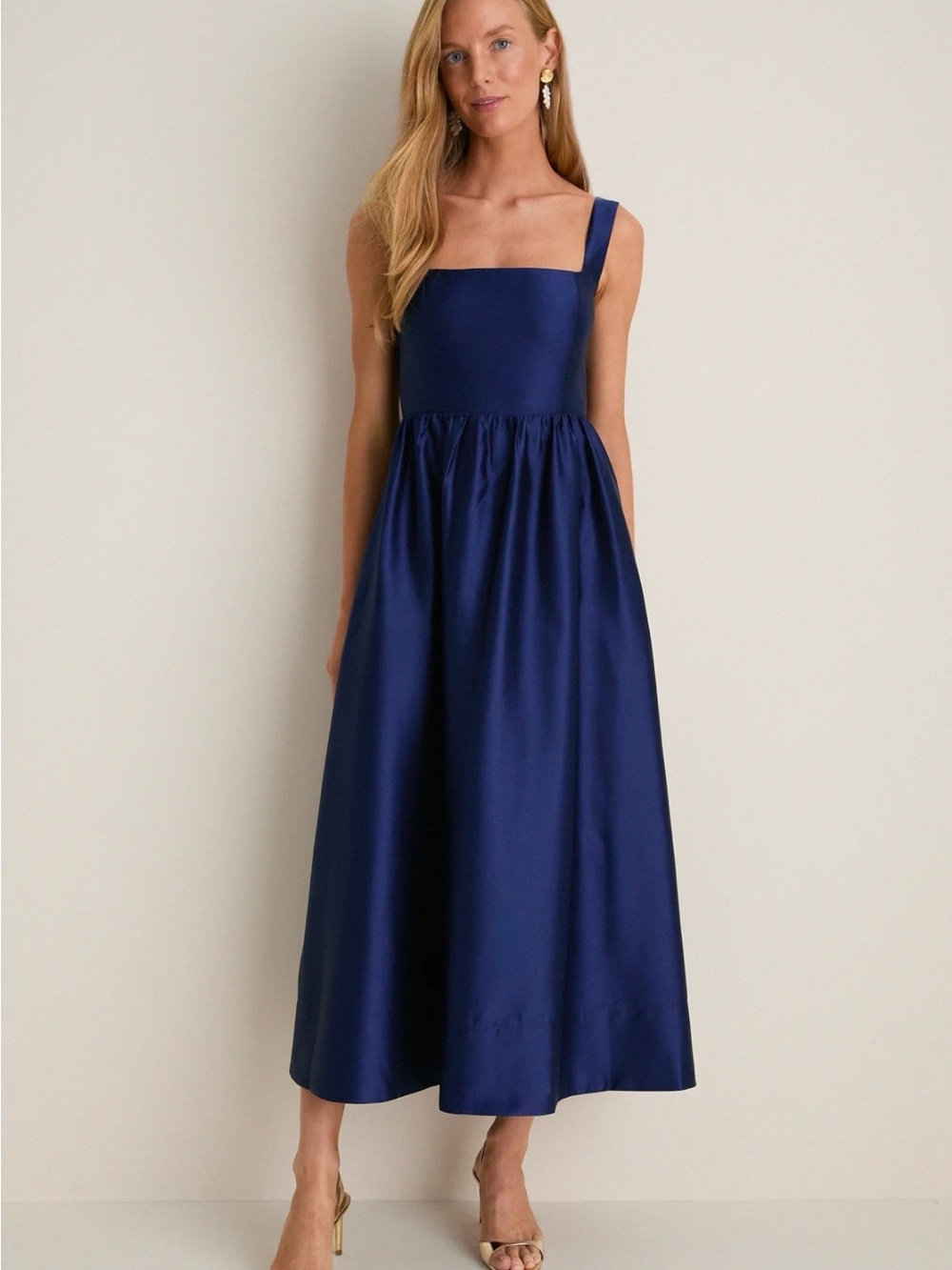 Tuckernuck Navy Dupioni Esme Dress